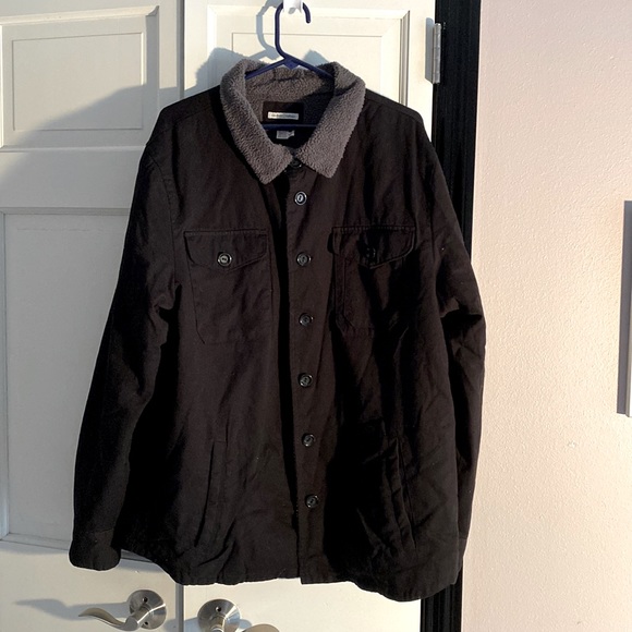 carbon2cobalt fleece Sherpa lined black jacket/shirt.